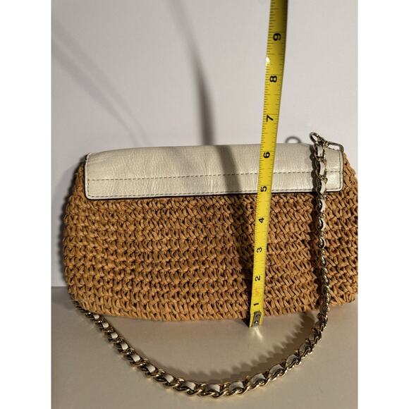 Michael Kors Naomi Straw Ivory Shoulder Bag Preowned Small - Picture 12 of 12